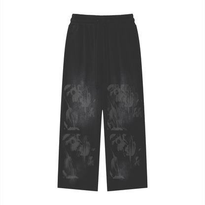 Sunfade Sweatpants,Loose Fit Cotton Joggers,All Over Print Pants,Unisex Streetwear Bottoms,Ghost Print Lounge Pants,Wide Leg Sweatpants,Urban Streetwear Pants,Fall Winter Loungewear,The BAE Collection,TOTB EATS