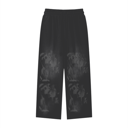 Sunfade Sweatpants,Loose Fit Cotton Joggers,All Over Print Pants,Unisex Streetwear Bottoms,Ghost Print Lounge Pants,Wide Leg Sweatpants,Urban Streetwear Pants,Fall Winter Loungewear,The BAE Collection,TOTB EATS