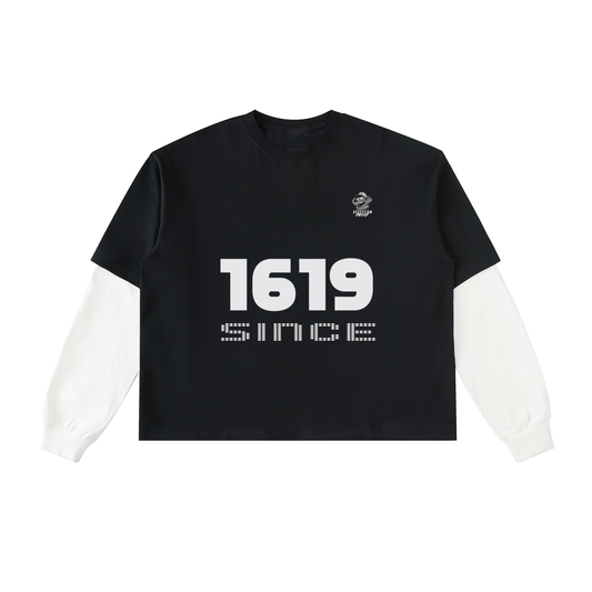 Long Sleeve Tee,100% Cotton Shirt,Cropped Long Sleeve,TOTB EATS,The BAE Shirt,1619 Since,Fall Streetwear,Everyday Outfit,History Remix,Drop Shoulder Shirt