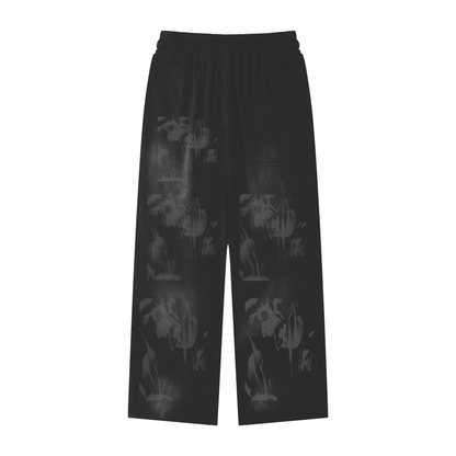 Sunfade Sweatpants,Loose Fit Cotton Joggers,All Over Print Pants,Unisex Streetwear Bottoms,Ghost Print Lounge Pants,Wide Leg Sweatpants,Urban Streetwear Pants,Fall Winter Loungewear,The BAE Collection,TOTB EATS