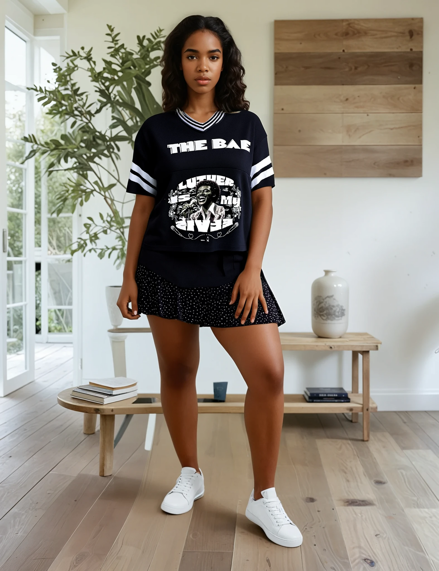The BAE: Luther Is My Elvis – Black Crop  Mesh Jersey